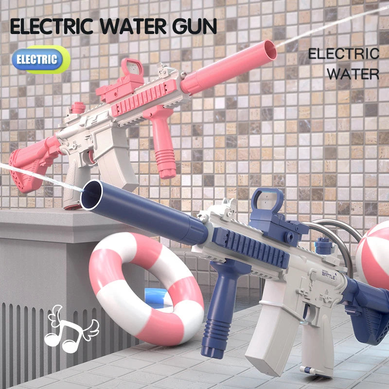 Electric Water Gun Pistol - 10M Long Range M416 Water Blaster for Kids, Portable Summer Beach Outdoor Shooting Toy