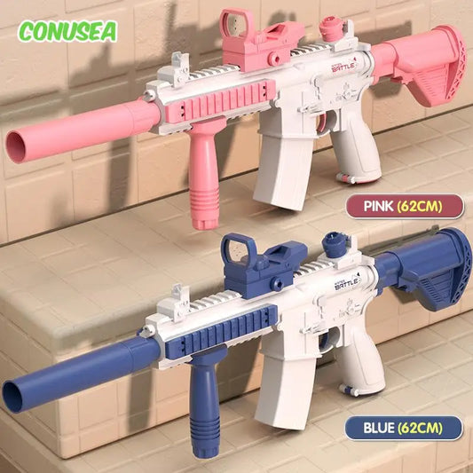 Electric Water Gun Pistol - 10M Long Range M416 Water Blaster for Kids, Portable Summer Beach Outdoor Shooting Toy