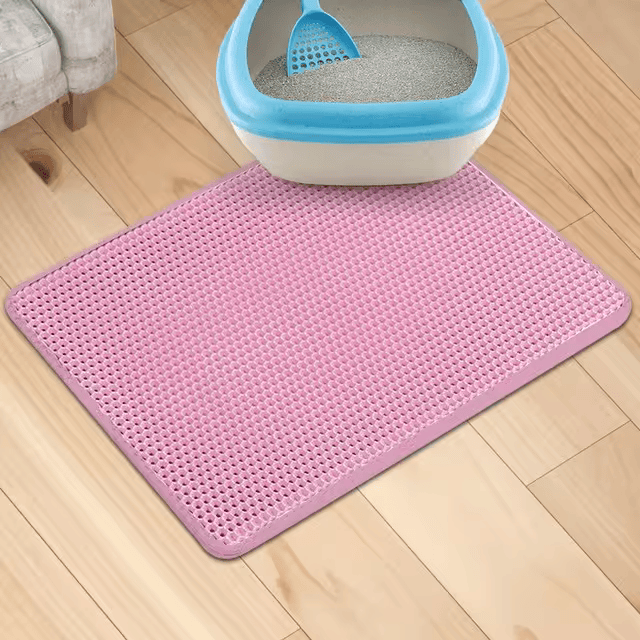 Waterproof Cat Litter Mat - Double Layer EVA Foldable Litter Trapping Pad for Cats, Pet Clean Carpet Bed Pad