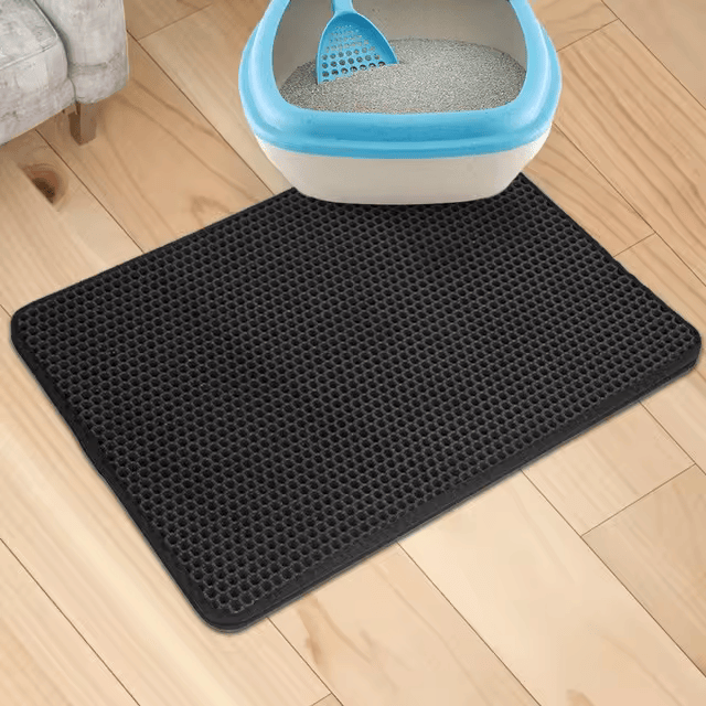 Waterproof Cat Litter Mat - Double Layer EVA Foldable Litter Trapping Pad for Cats, Pet Clean Carpet Bed Pad