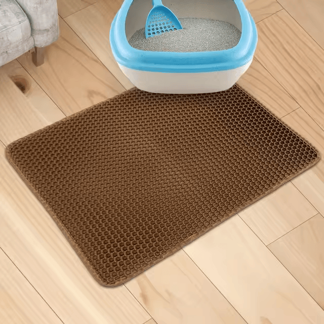 Waterproof Cat Litter Mat - Double Layer EVA Foldable Litter Trapping Pad for Cats, Pet Clean Carpet Bed Pad