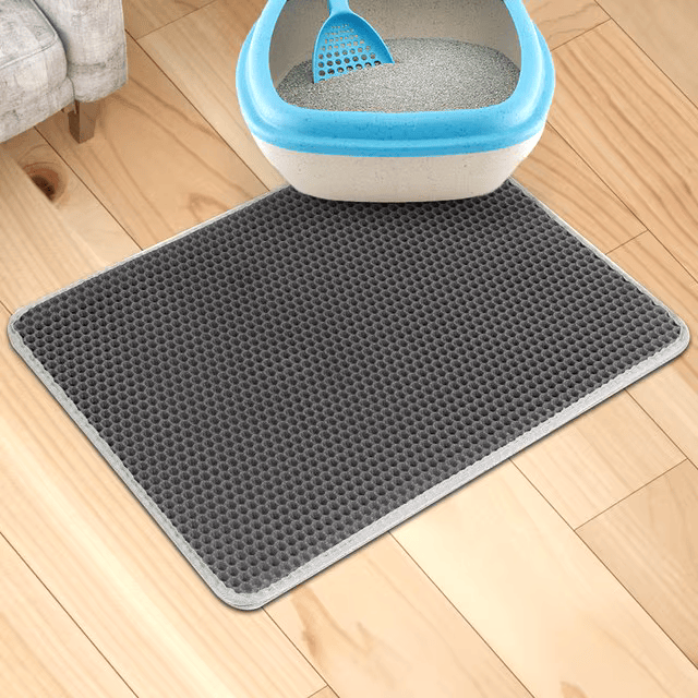 Waterproof Cat Litter Mat - Double Layer EVA Foldable Litter Trapping Pad for Cats, Pet Clean Carpet Bed Pad