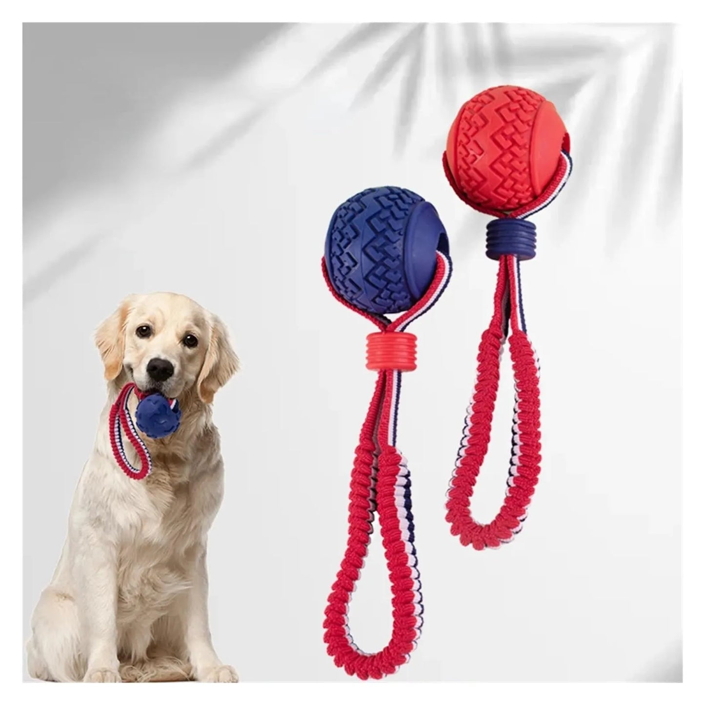 Interactive Dog Toy Ball Interactive Teether With Rope Dog Ball Pet Supplies Chewing Ball Training For Living Room Lake Beach Pets Products